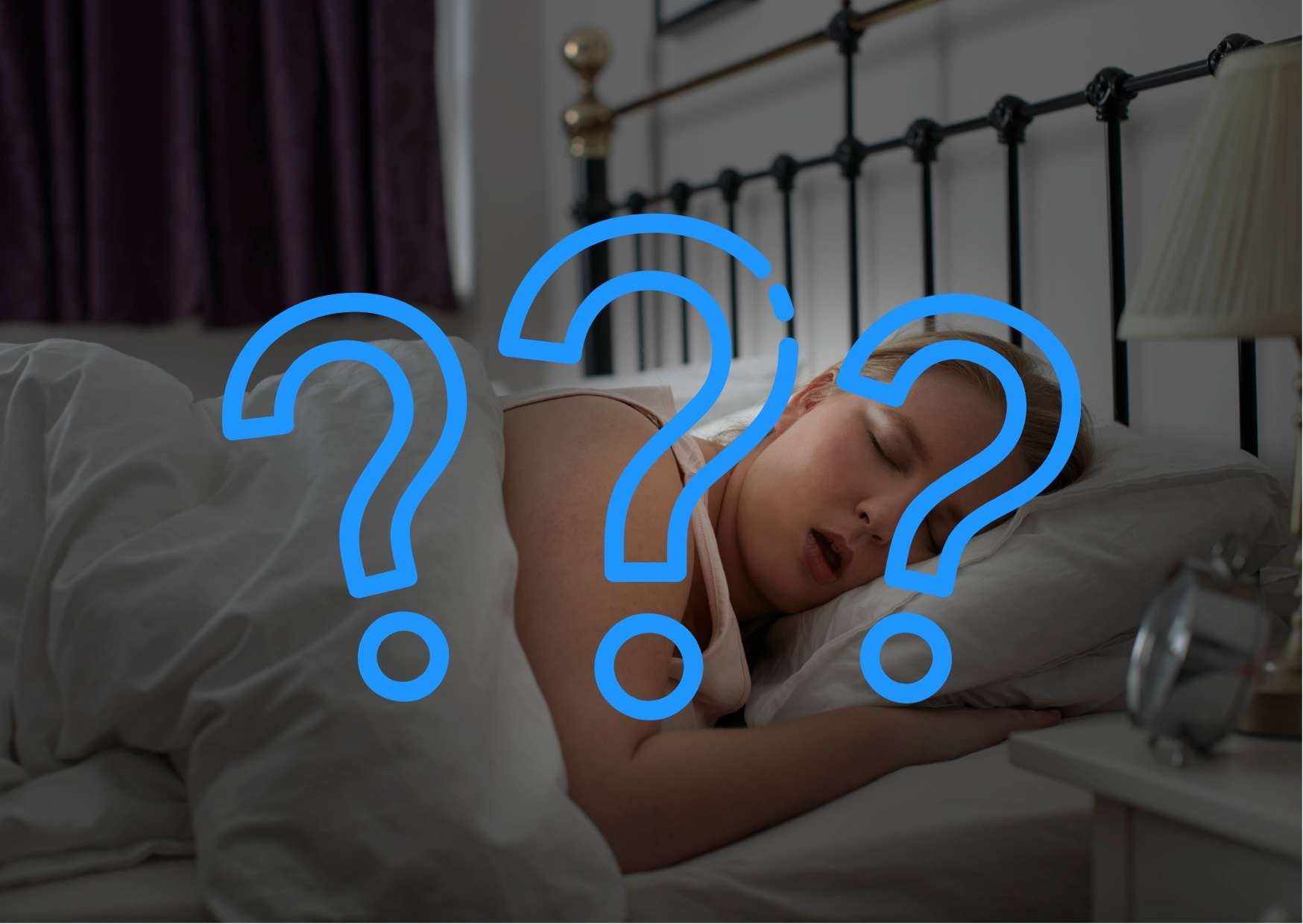 sleeping girl with question mark